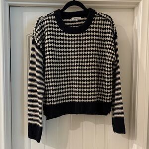 Madewell Black and White Geometric Sweater